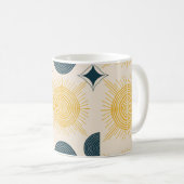 Boho Celestial Sun Moon Pattern Koffiemok (Voorkant rechts)