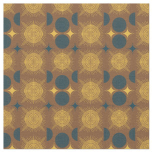 Boho Celestial Sun Moon Rustic Pattern Stof