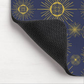 Boho Celestial Sun Stars Blue Pattern Muismat (Hoek)