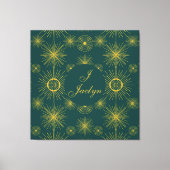 Boho Celestial Sun Stars Gepersonaliseerd Blauwgro Canvas Afdruk (Voorkant)