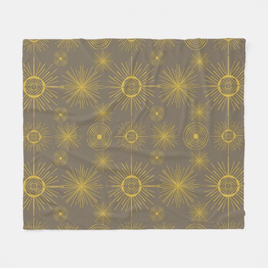 Boho Celestial Sun Stars Gray Pattern Fleece Deken (Voorkant (Horizontaal))