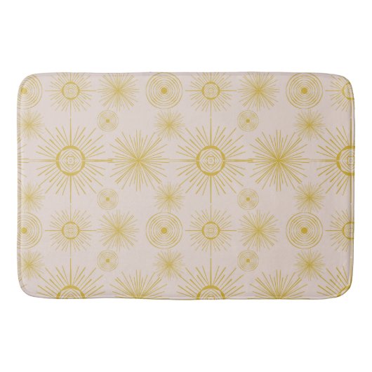 Boho Celestial Sun Stars Ivory Pattern Badmat (Voorkant)