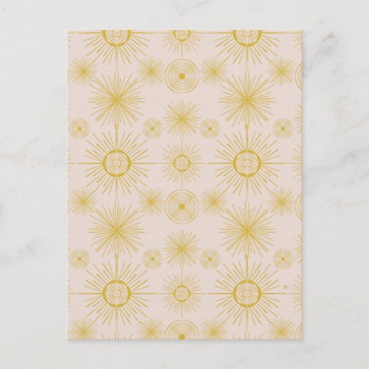 Boho Celestial Sun Stars Ivory Pattern Briefkaart (Voorkant)