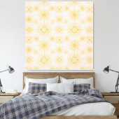 Boho Celestial Sun Stars Ivory Pattern Canvas Afdruk (Insitu (Slaapkamer))