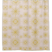Boho Celestial Sun Stars Ivory Pattern Douchegordijn (Voorkant)