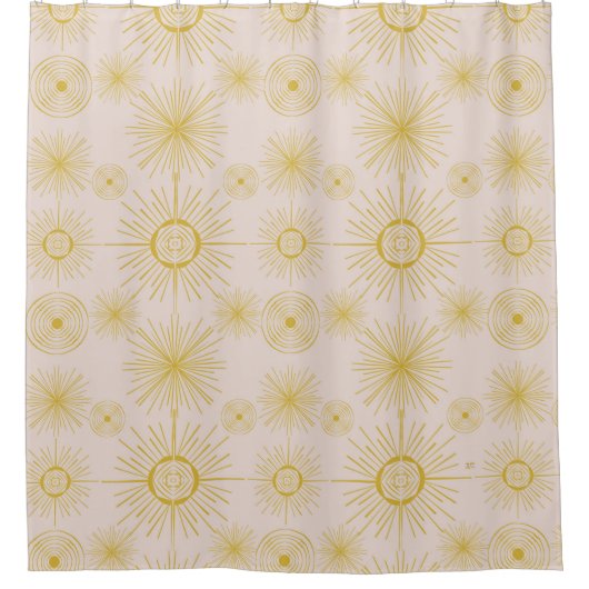 Boho Celestial Sun Stars Ivory Pattern Douchegordijn (Voorkant)