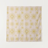 Boho Celestial Sun Stars Ivory Pattern Wandkleed (Voorkant (horizontaal))