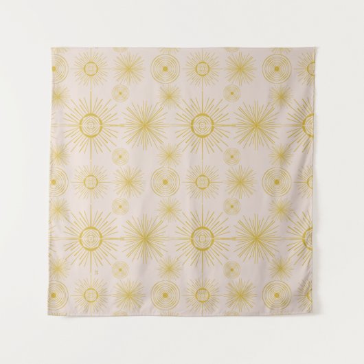 Boho Celestial Sun Stars Ivory Pattern Wandkleed (Voorkant (horizontaal))