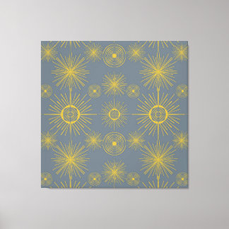 Boho Celestial Sun Stars  Pattern Canvas Afdruk