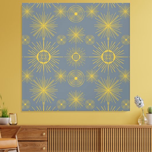 Boho Celestial Sun Stars  Pattern Canvas Afdruk (Insitu (Woonkamer))