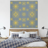 Boho Celestial Sun Stars  Pattern Canvas Afdruk (Insitu (Slaapkamer))