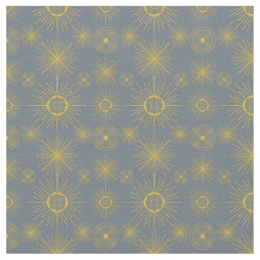 Boho Celestial Sun Stars Pattern Stof (Close Up)
