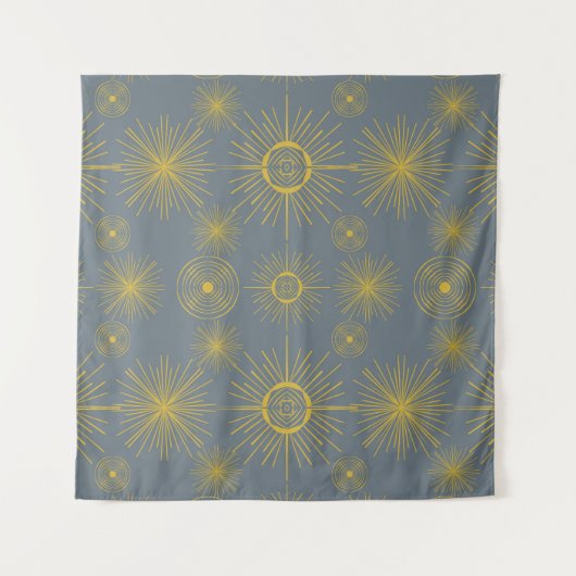 Boho Celestial Sun Stars Pattern Wandkleed (Voorkant (horizontaal))