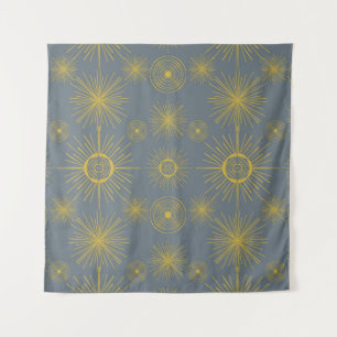Boho Celestial Sun Stars Pattern Wandkleed