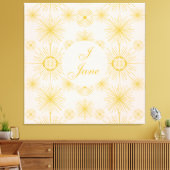 Boho Celestial Sun Stars Personalized Ivory Canvas Afdruk (Insitu (Woonkamer))