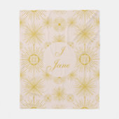 Boho Celestial Sun Stars Personalized Ivory Fleece Deken (Voorkant)