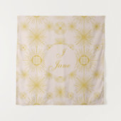 Boho Celestial Sun Stars Personalized Ivory Wandkleed (Voorkant)