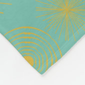 Boho Celestial Sun Stars Personalized Turquoise Fleece Deken (Hoek)