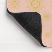 Boho Celestial Sun Stars roze Pattern Muismat (Hoek)