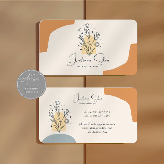 Boho Celestial Terracotta Minimalistisch Visitekaartje
