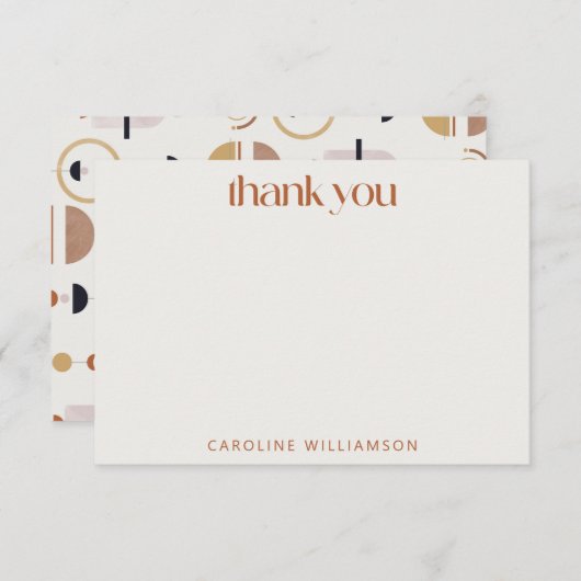 Boho Celestial Terracotta Personalized Stationery Bedankkaart (Voorkant / Achterkant)