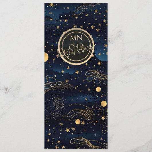 Boho Celestial Wedding Menu Kaart (Achterkant)