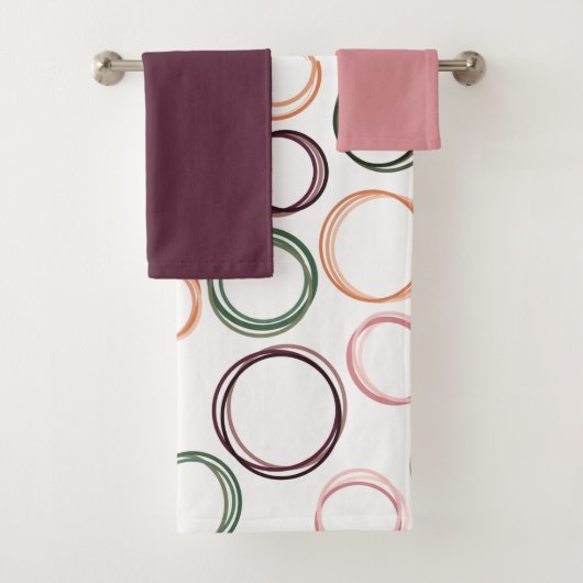 Boho Cercles Serviette de bain ensemble (En situation)