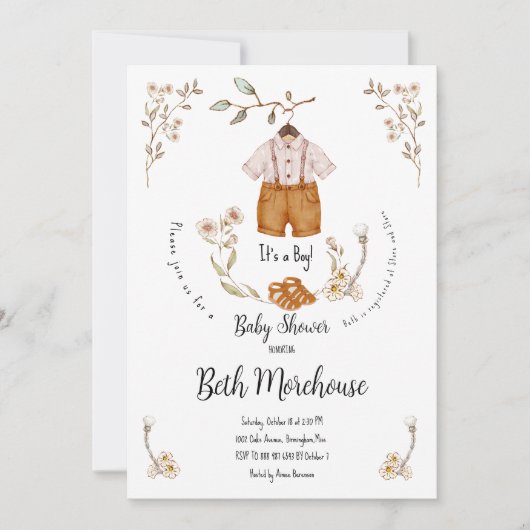 Boho C'est un Baby shower garçon Invitation (Devant)