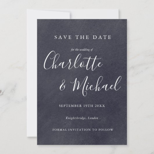 Boho Chalkboard Signature Enregistrer la carte Dat (Devant)