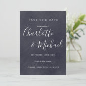 Boho Chalkboard Signature Enregistrer la carte Dat (Debout devant)