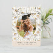 Boho Chamomile Faire-part de graduation photo (Debout devant)