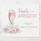 Boho Champagneglas Parels&P prosecco Bruidscadeau Sparkling Wijnetiket (Enkel label)