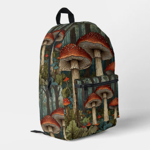 Boho  champignons bos bedrukte rugzak