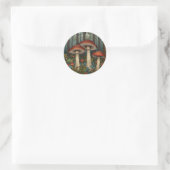 Boho champignons bos ronde sticker (Tas)
