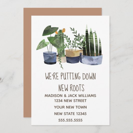 Boho | Changement d'adresse | Faire-part de déplac (Devant / Derrière)