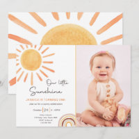 Boho Château Soleil 1er anniversaire Invitation So