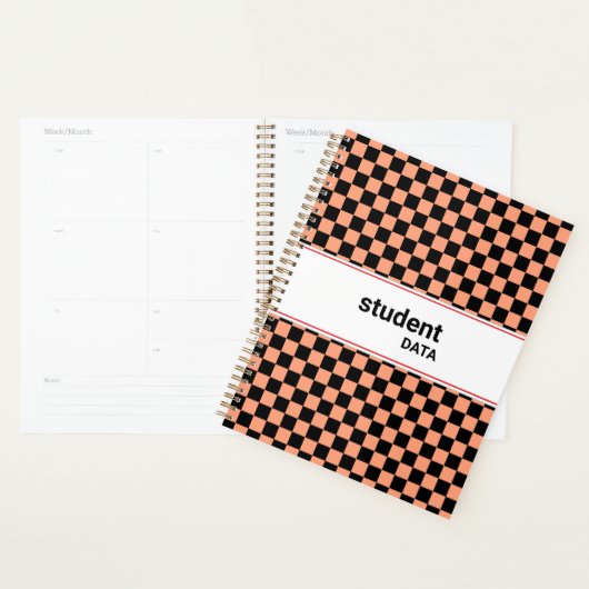 Boho Checkerboard Binder | Trendy Back to School (Devant avec enveloppe)