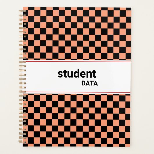 Boho Checkerboard Binder | Trendy Back to School  (Devant)