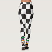 Boho Checkered zwart-wit l Workout Leggings (Achterkant)