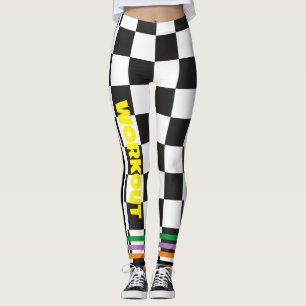 Boho Checkered zwart-wit l Workout Leggings