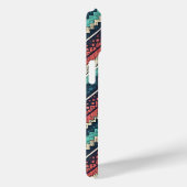 Boho Chevron Pattern | Blauwgroen, Koraal & Crème Case-Mate iPhone Case (Achterkant / Rechts)