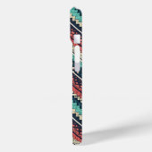 Boho Chevron Pattern | Blauwgroen, Koraal & Crème Case-Mate iPhone Case (Achterkant / Links)