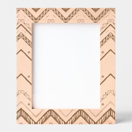 Boho Chevron Pattern Sage Geometric Wood Pri Gegraveerde Lijstjes (Voorkant)
