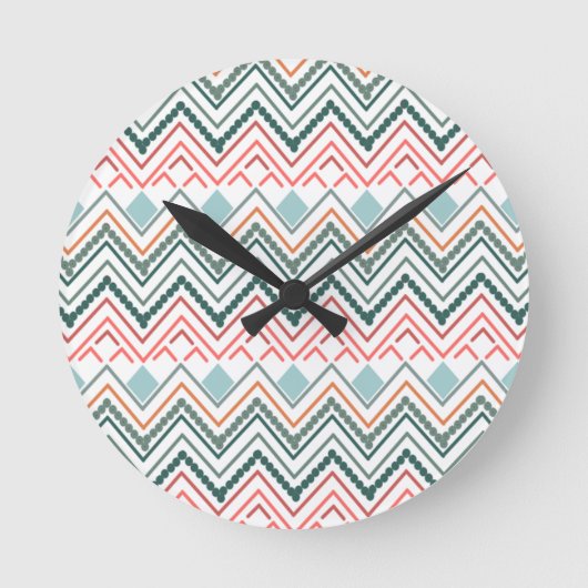 Boho Chevron Ronde Klok (Voorkant)