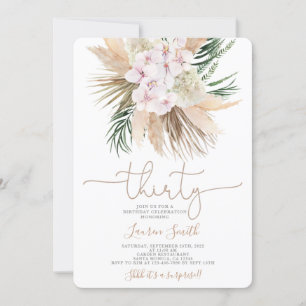 Boho Chic 30th Birthday Uitnodiging