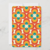 Boho Chic 70's Retro Blauwgroen Opslaan Datum Aankondiging (Achterkant)