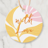 Boho Chic Abstract Kleurrijk Modern Bloem Bruiloft Bedankjes Labels (Voorkant)