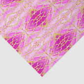 Boho Chic Abstract Pink en Gold Pattern Tissuepapier (Detail)