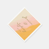 Boho Chic Abstract Waterverf roze geel bruiloft Servet (Hoek)