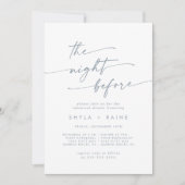 Boho Chic Ardoise Bleu Répétition Dîner Invitation (Devant)